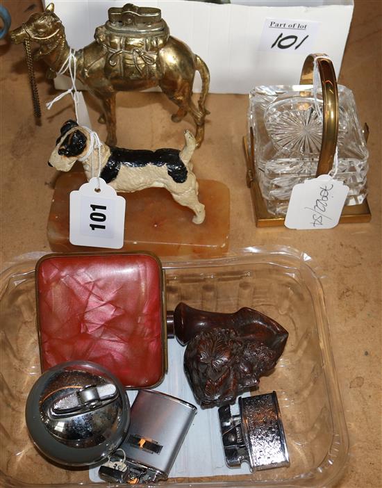 Camel lighter, Spelter dog, lights etc